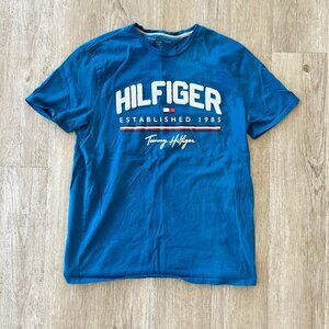 Mens Tommy Hilfiger Blue Printed Tshirt - L